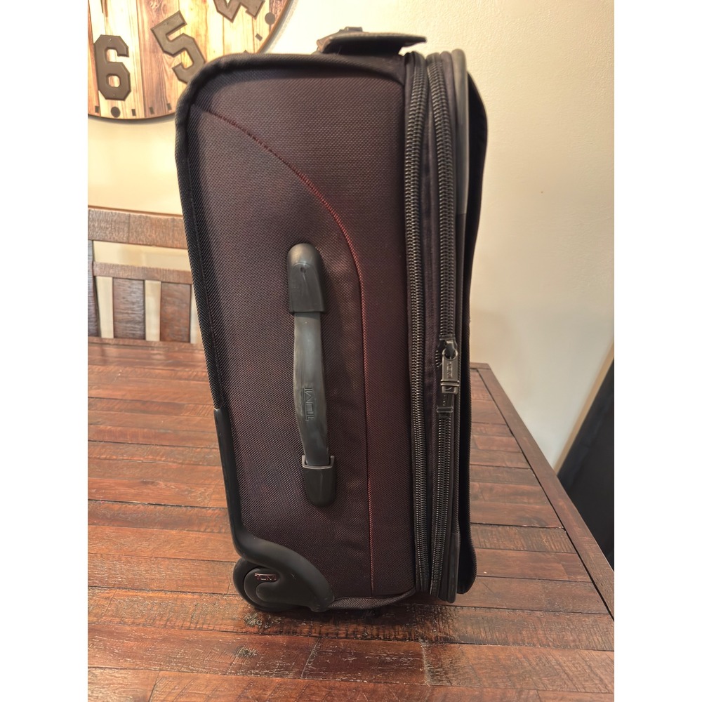 Tumi Alpha Black Ballistic Nylon 2-Wheeled Rolling Carry-On Suitcase Luggage - Picture 5 of 9